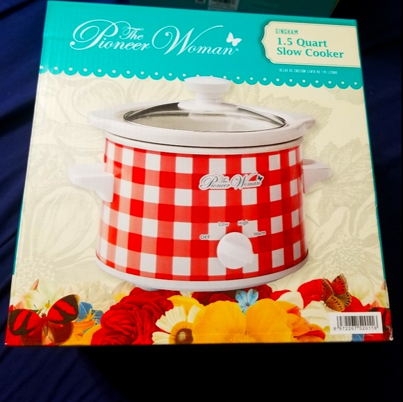NEW Pioneer Woman Gingham 1.5 Quart Slow Cooker